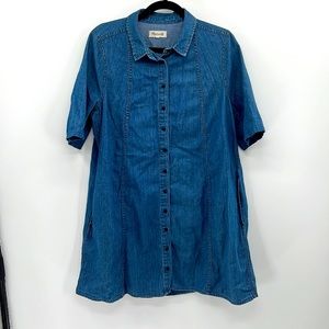 Madewell Denim A-line Mini Shirtdress - Blue - Large